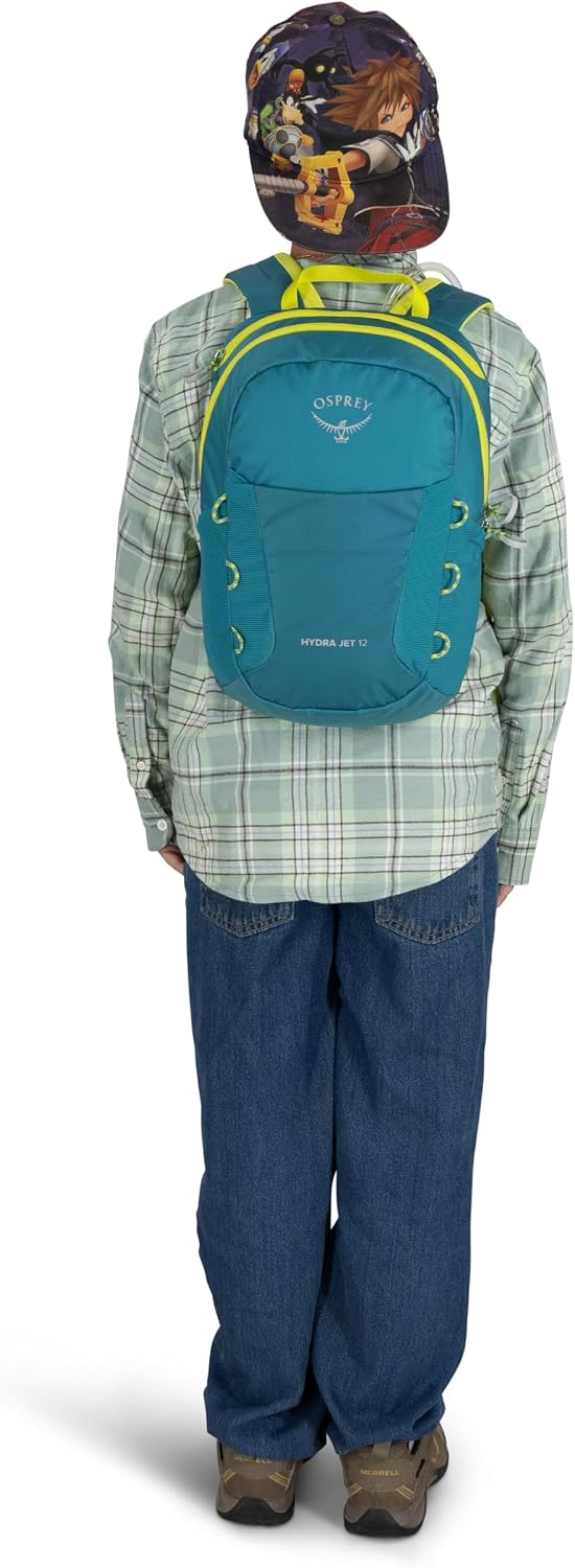 Osprey HydraJet 12L Kids' Hiking Pack with Hydraulics Reservoir, Green OS