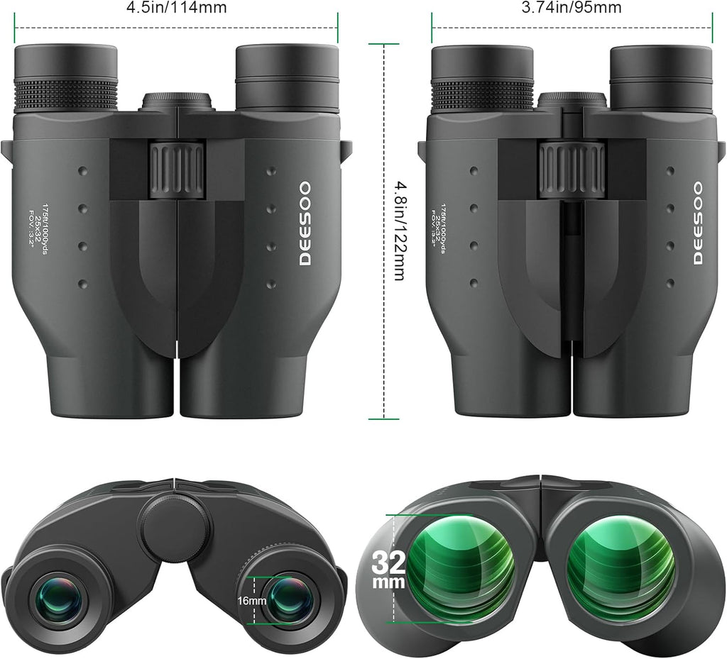 25x32 Compact Bird Watching Binoculars, High Powered for Adults Kids