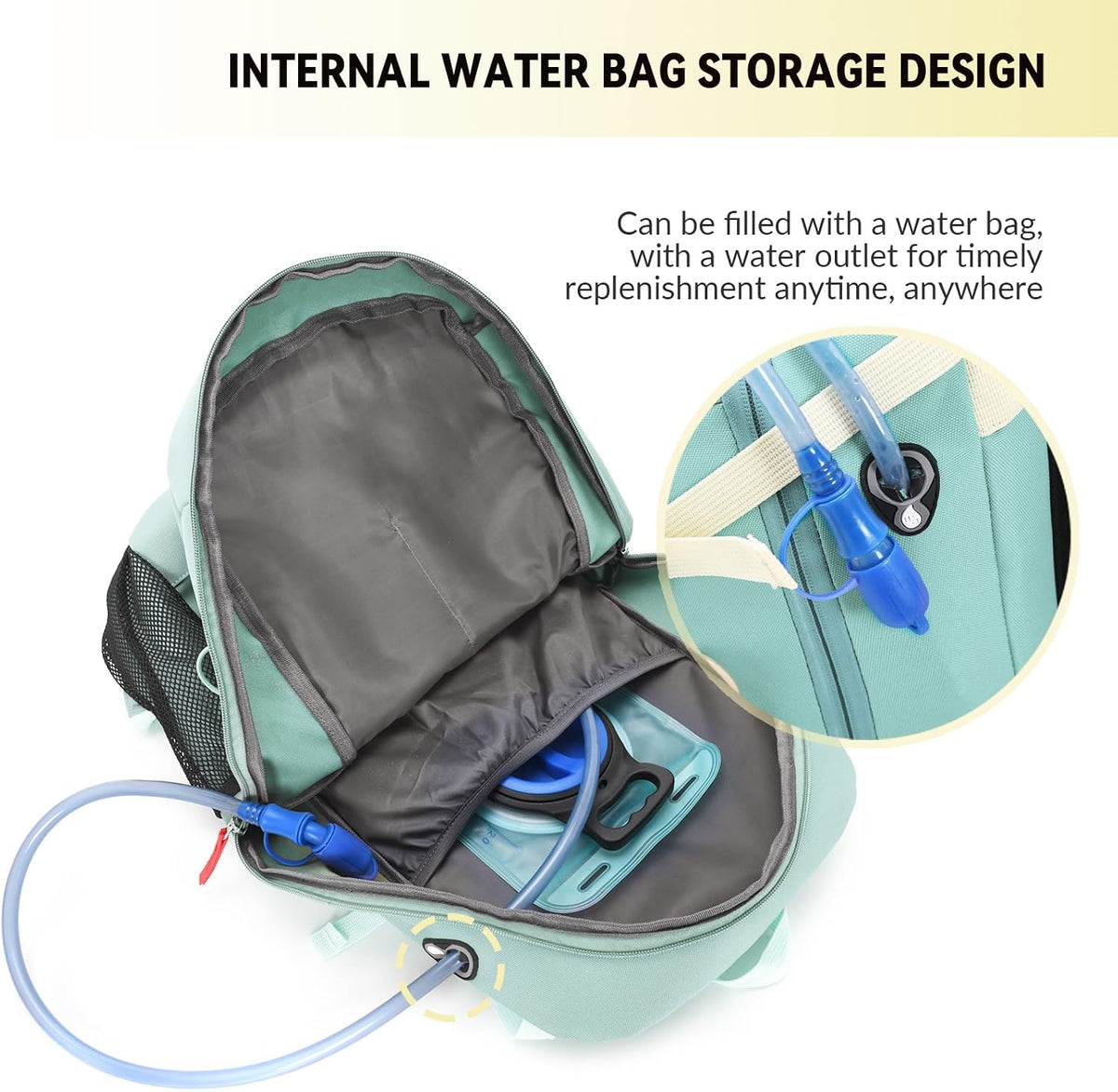 Bseash 40L Waterproof Hiking Backpack with Rain Cover, Outdoor Sport Travel Bag Daypack for Camping Climbing Skiing Cycling (Blue)