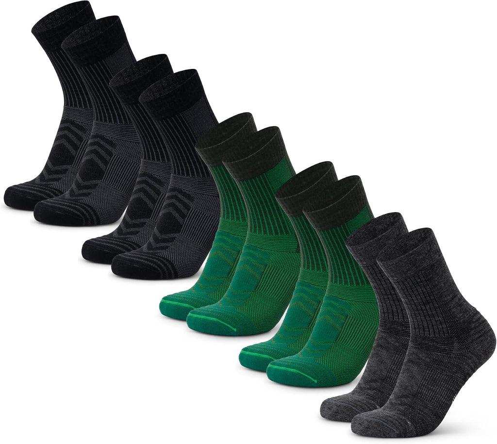 DANISH ENDURANCE Merino Wool Hiking Socks, Lightweight, 3 & 5-Pack