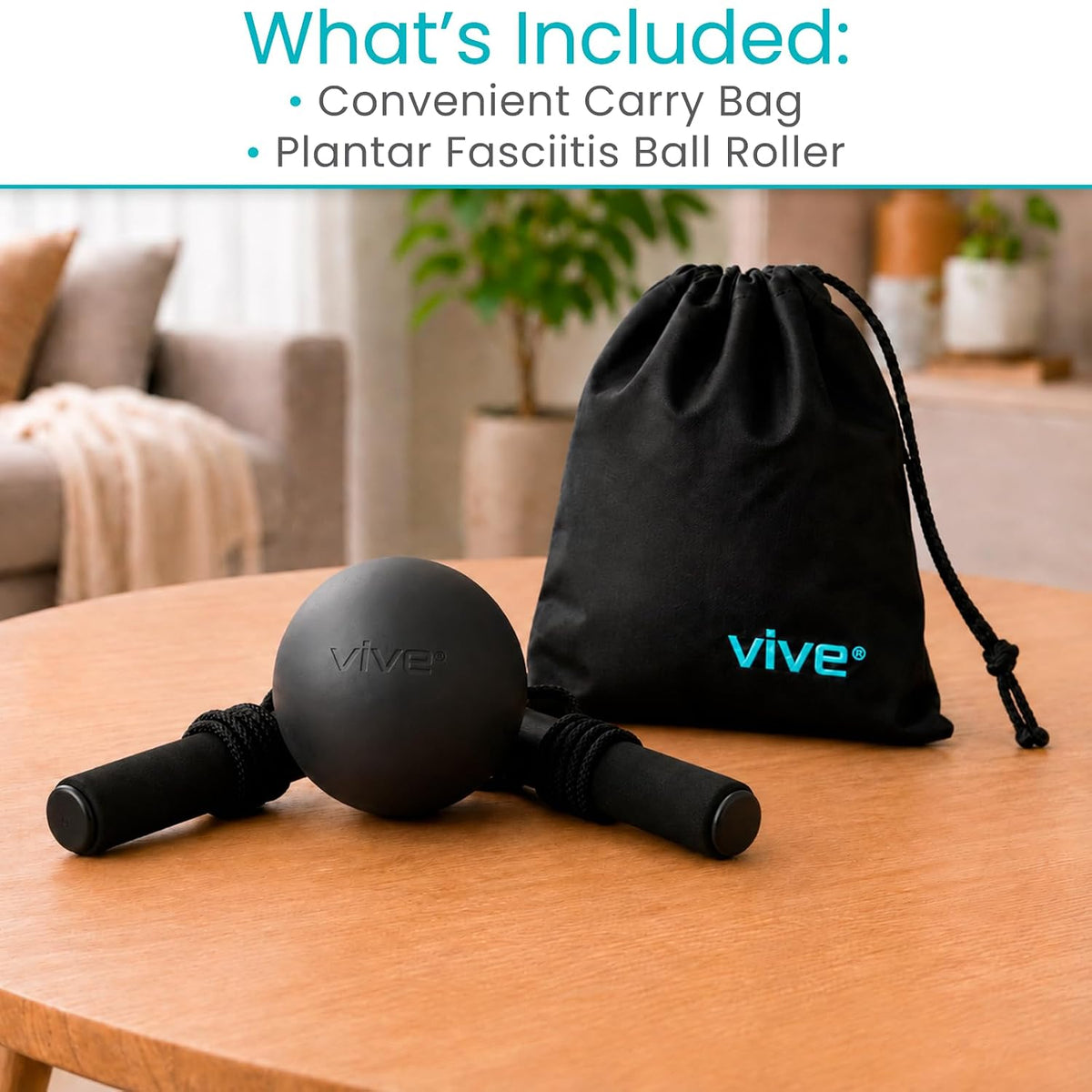 Vive Plantar Fasciitis Relief Lacrosse Ball – Massage Roller for Feet - Deep Tissue Trigger Point Massager Set for Arch Pain, Myofascial Release - Reflexology Muscle Knot Massager for Women, Men
