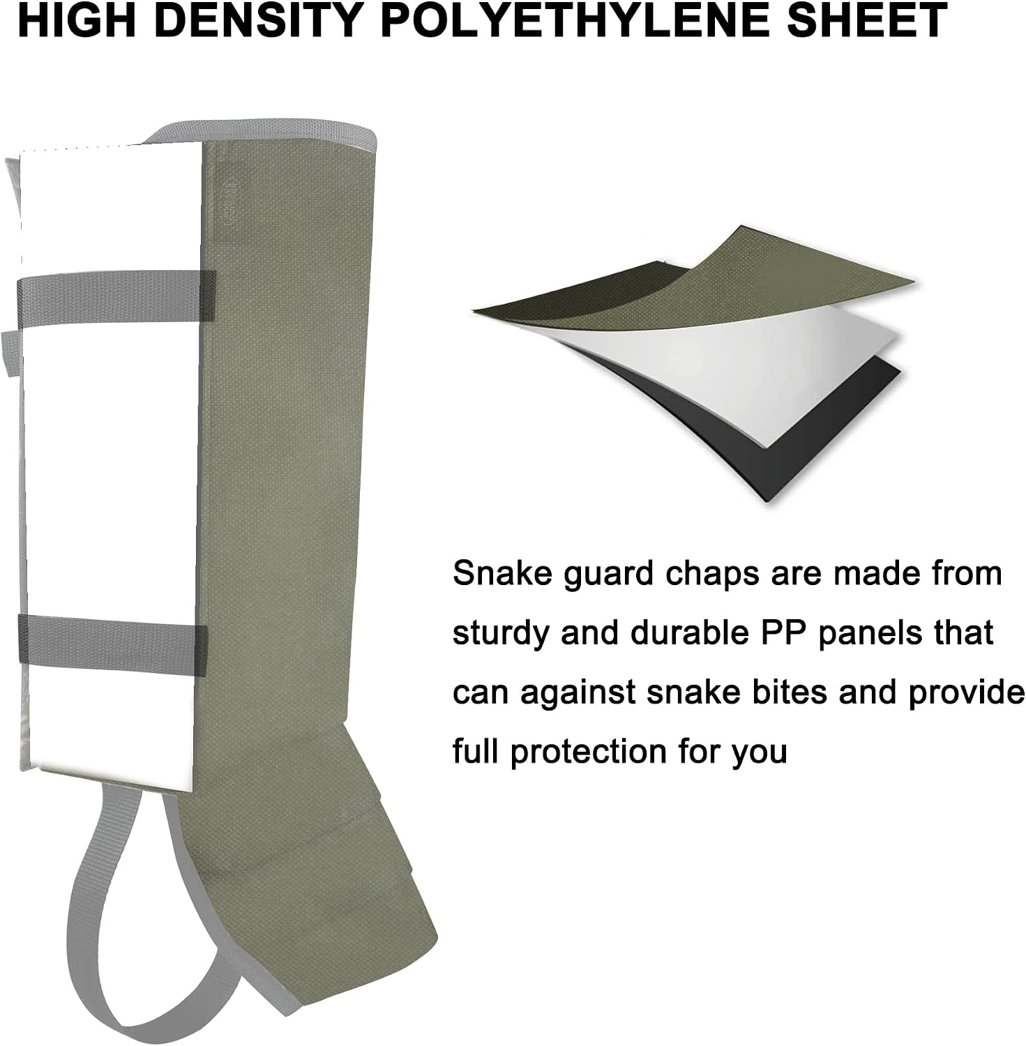 MDSTOP Snake Gaiters Leg Guards, Waterproof Snake Guards, Adjustable Snake Bite Protection for Lower Legs, Snake Chaps for Men & Women, Snake Proof Gaiters for Hunting,Outdoor and Farm Working
