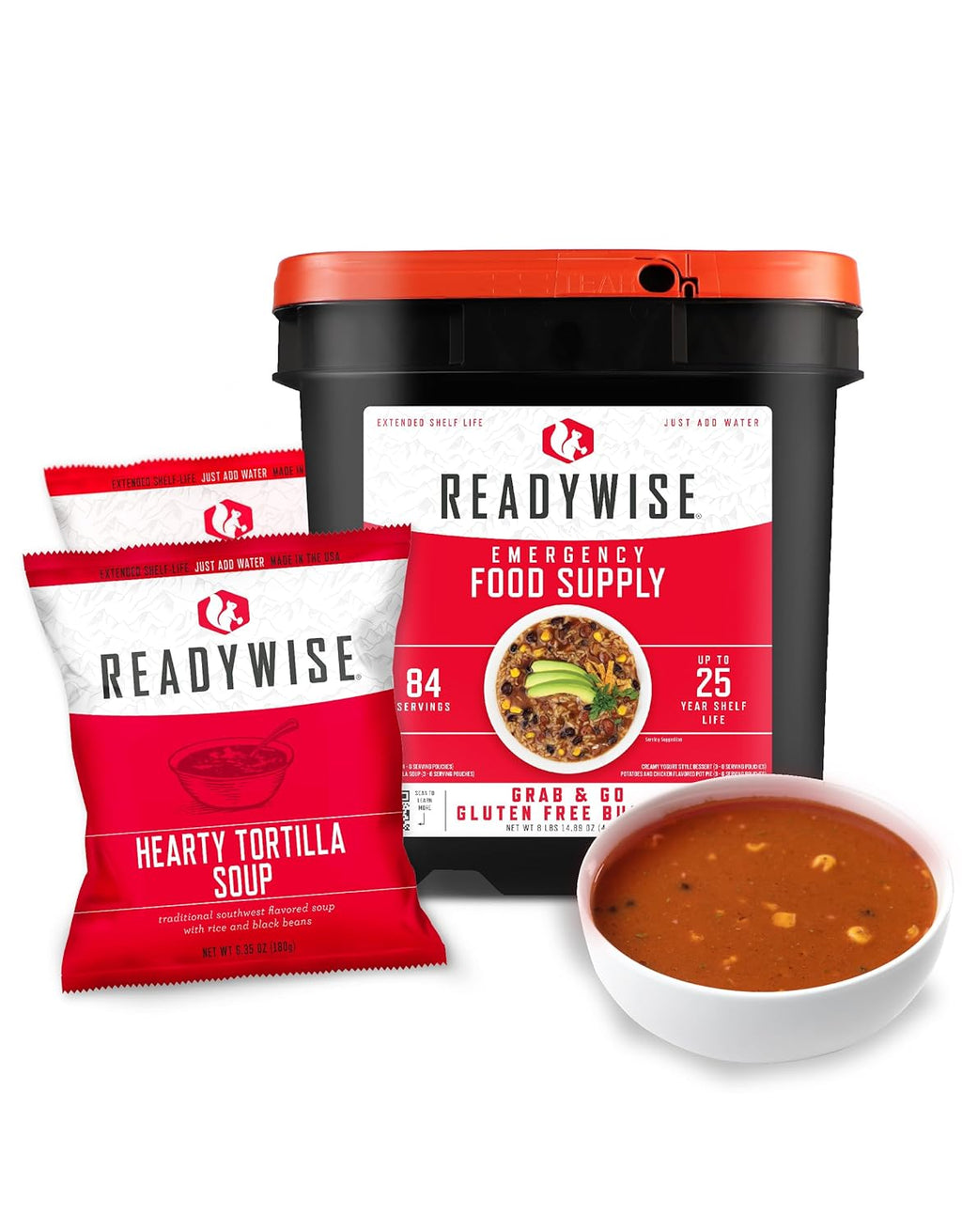 READYWISE Emergency Food Survival Supply 84 Servings, Gluten Free Bucket