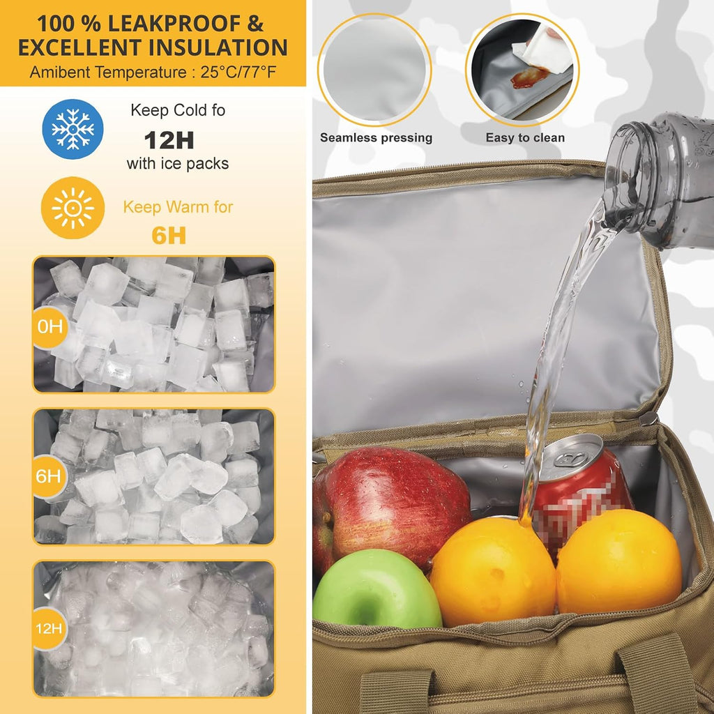 Tactical Backpack Cooler,25L Lunch Ice Chest with Handle for Men Adult Work