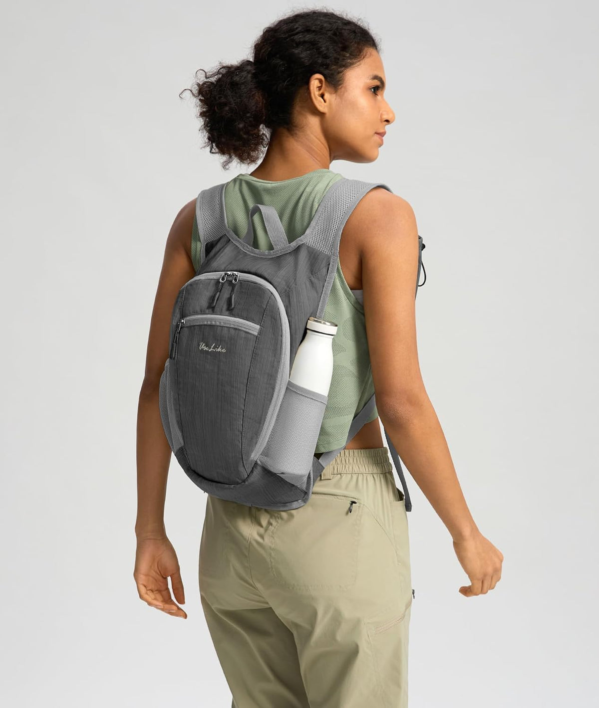 Uselike 10L Small Hiking Backpack Travel Daypack Lightweight Packable Back Pack for Women Men(Iron Grey)
