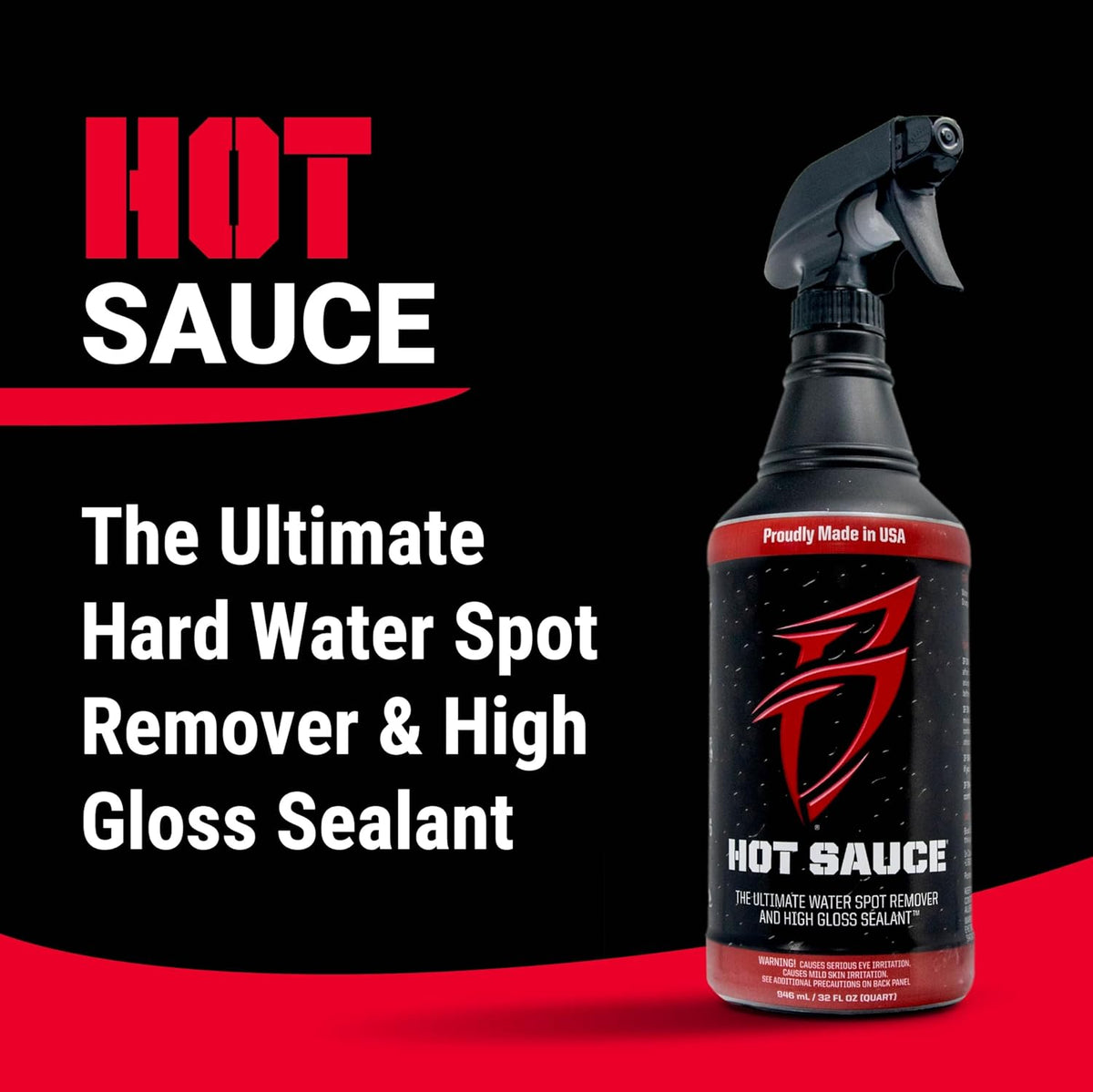 Bling Sauce Hot Sauce Hard Water Spot Remover with Wax Sealants, 32 oz