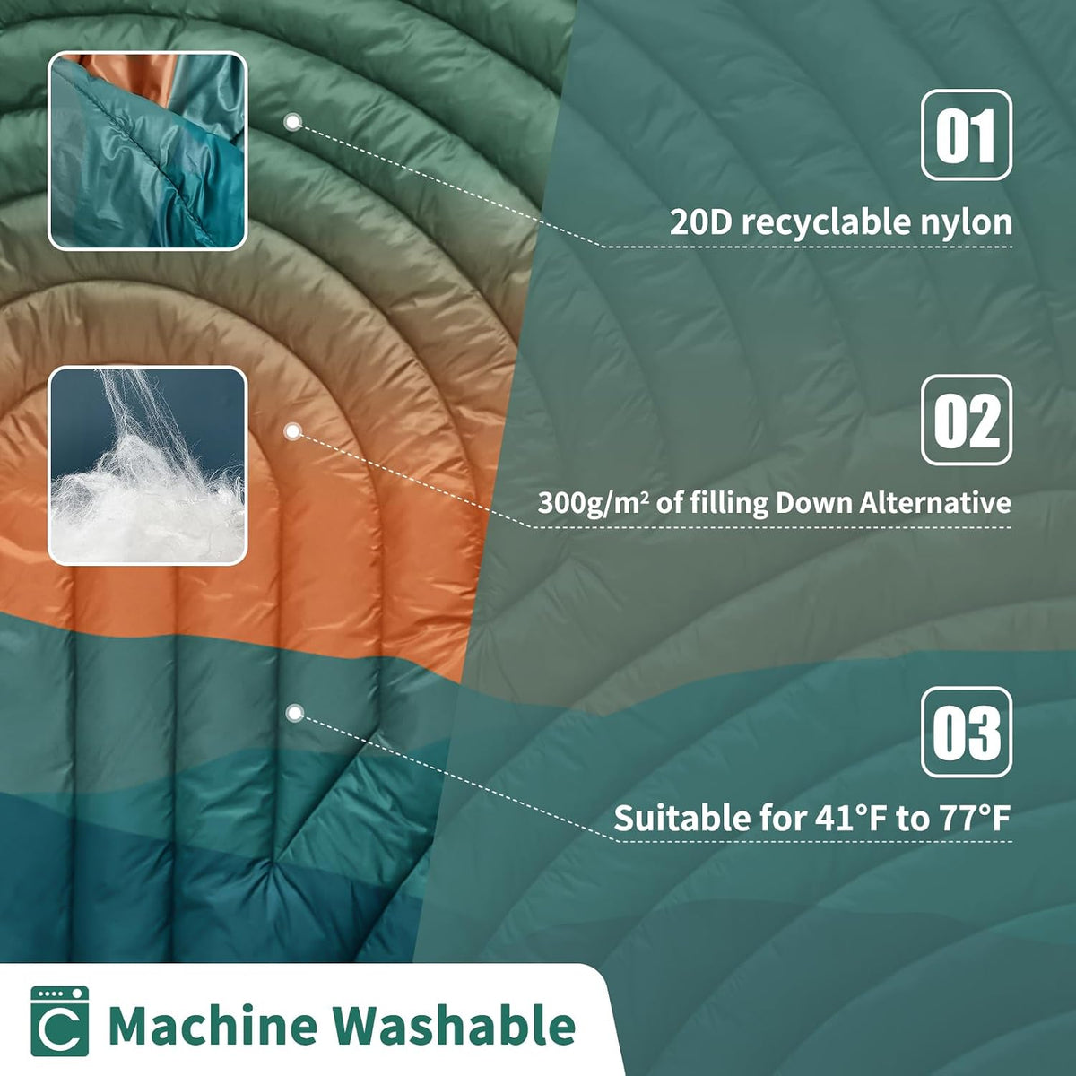 Puffy Camping Blanket,Mini Camp Blanket Outdoor Camping Quilt Waterproof