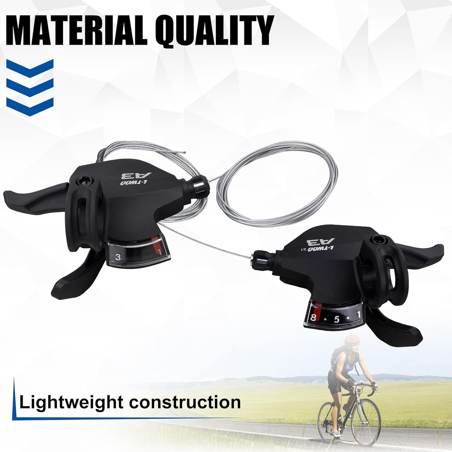 WEEROCK Bike Shifter Lever 24 Speeds 3x8 Thumb Gear Shift Lever for Mountain Bicycle
