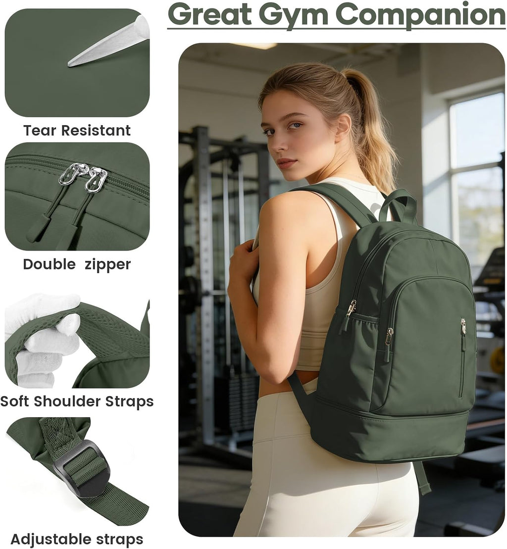 Gym Backpack for Women, Dance Volleyball Backpacks With Shoe Compartment