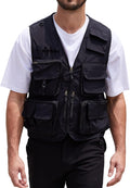 Yimoon Mens Utility Fishing Vest Lightweight Safari Cargo Vest