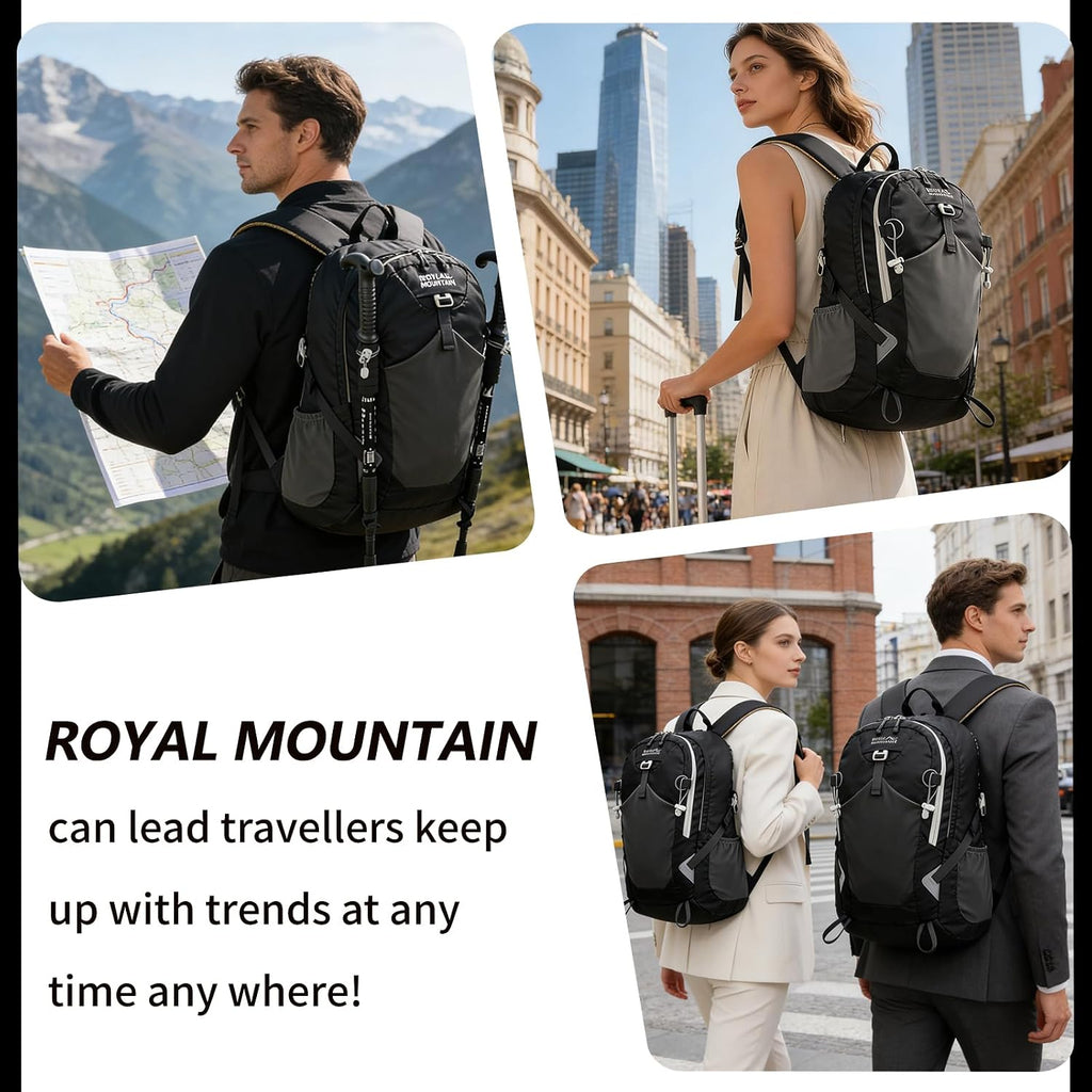 20L Hiking Backpack With Rain-Cover, Lightweight Packable Backpack For Women Men, Hiking Daypack Backpacks Fit For Camping, Sports, Daily Commuting, Short Trips (Black)