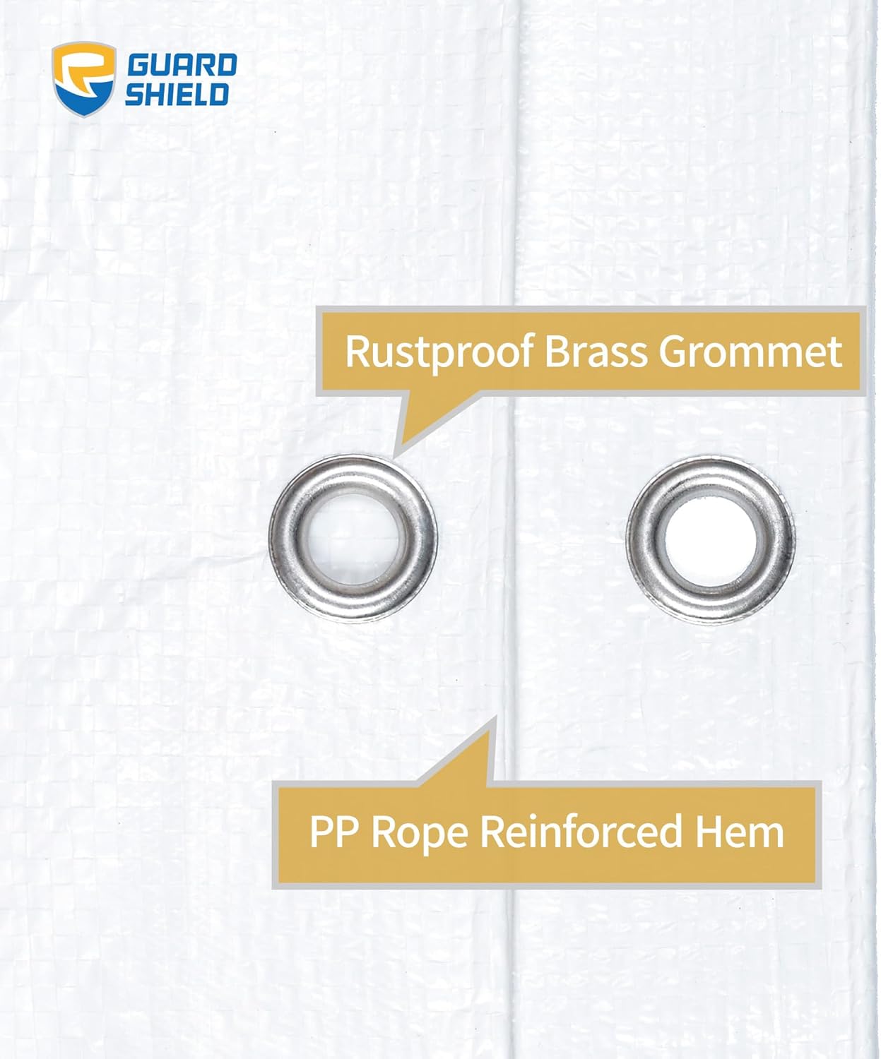 GUARD SHIELD Tarp White 12x16 Feet Multi Purpose Waterproof Poly Tarp Cover 5mil (2-Pack)