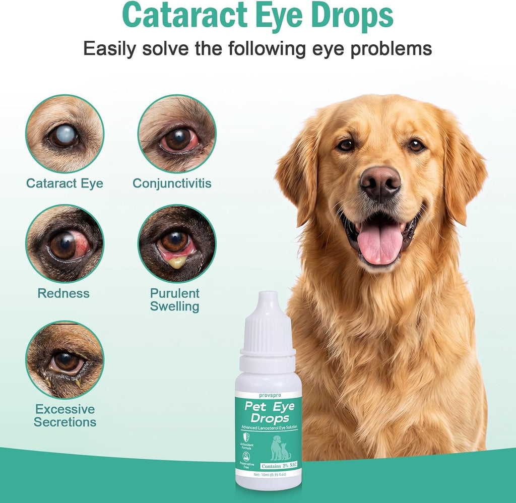 Cataract Eye Drops for Dogs, Improve Vision Clarity & Comfort, Supports Eye Comfort Moisture and Daily Eye Cleanliness, Gentle Pet Eye Care Formula, Preservative-Free