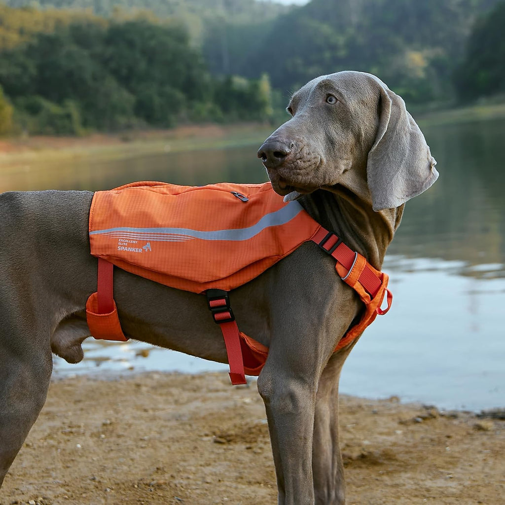 EXCELLENT ELITE SPANKER Reflective Dog Backpack with Handle for Hiking
