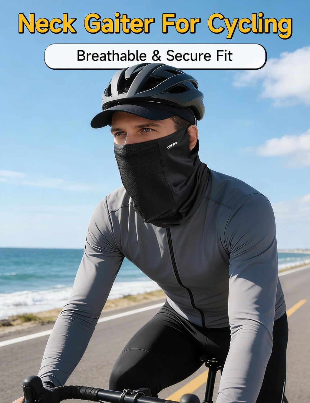 OZERO Cooling Neck Gaiter Face Mask With Ear Loops, UPF 50+ UV Protection