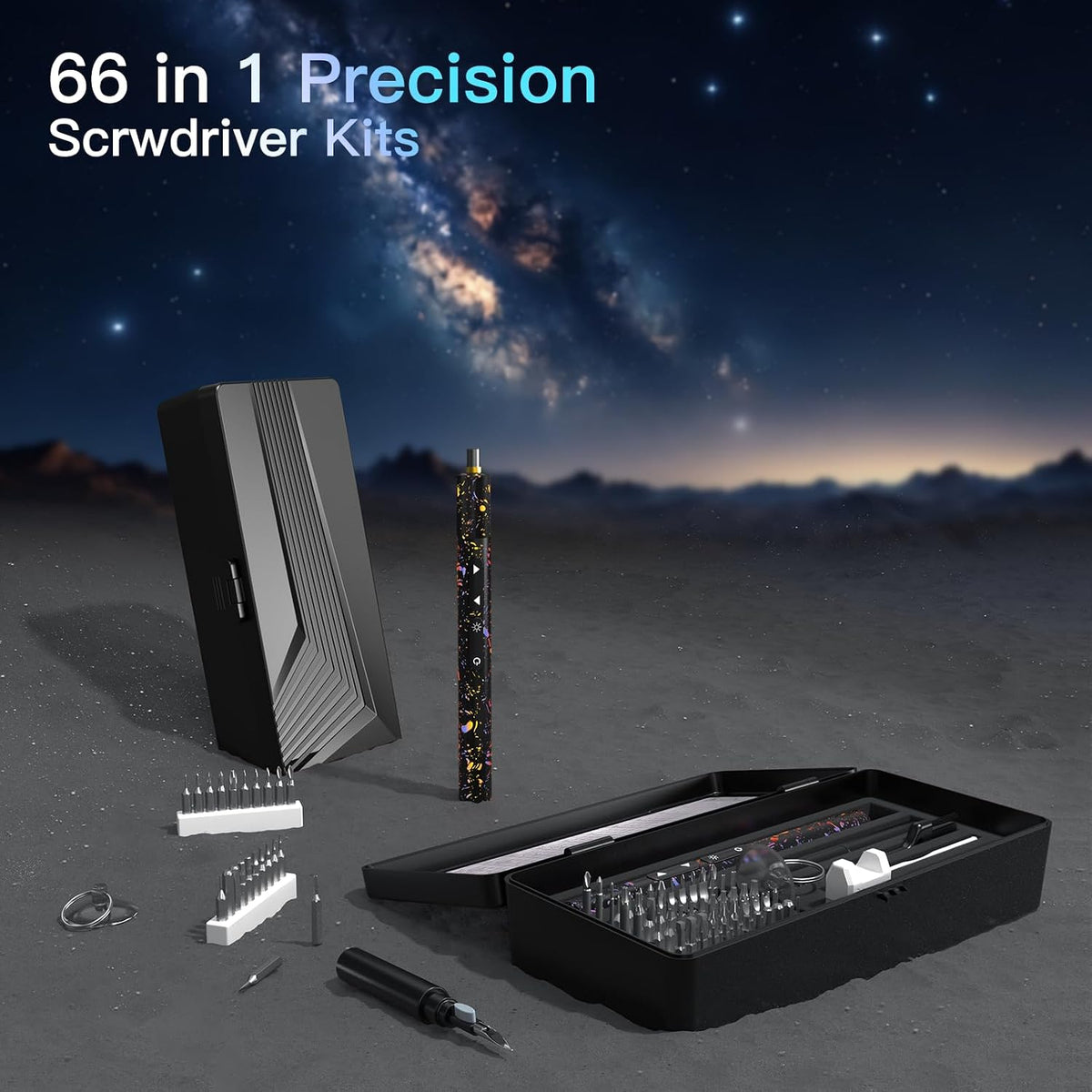 Mini Electric Screwdriver Set,66 in 1 Small Electric Screw Driver Kit with Magnetic Bits,Precision Electric Screwdrivers, Precision Cordless Repair Tool for Phone, Camera, Laptop, Watch