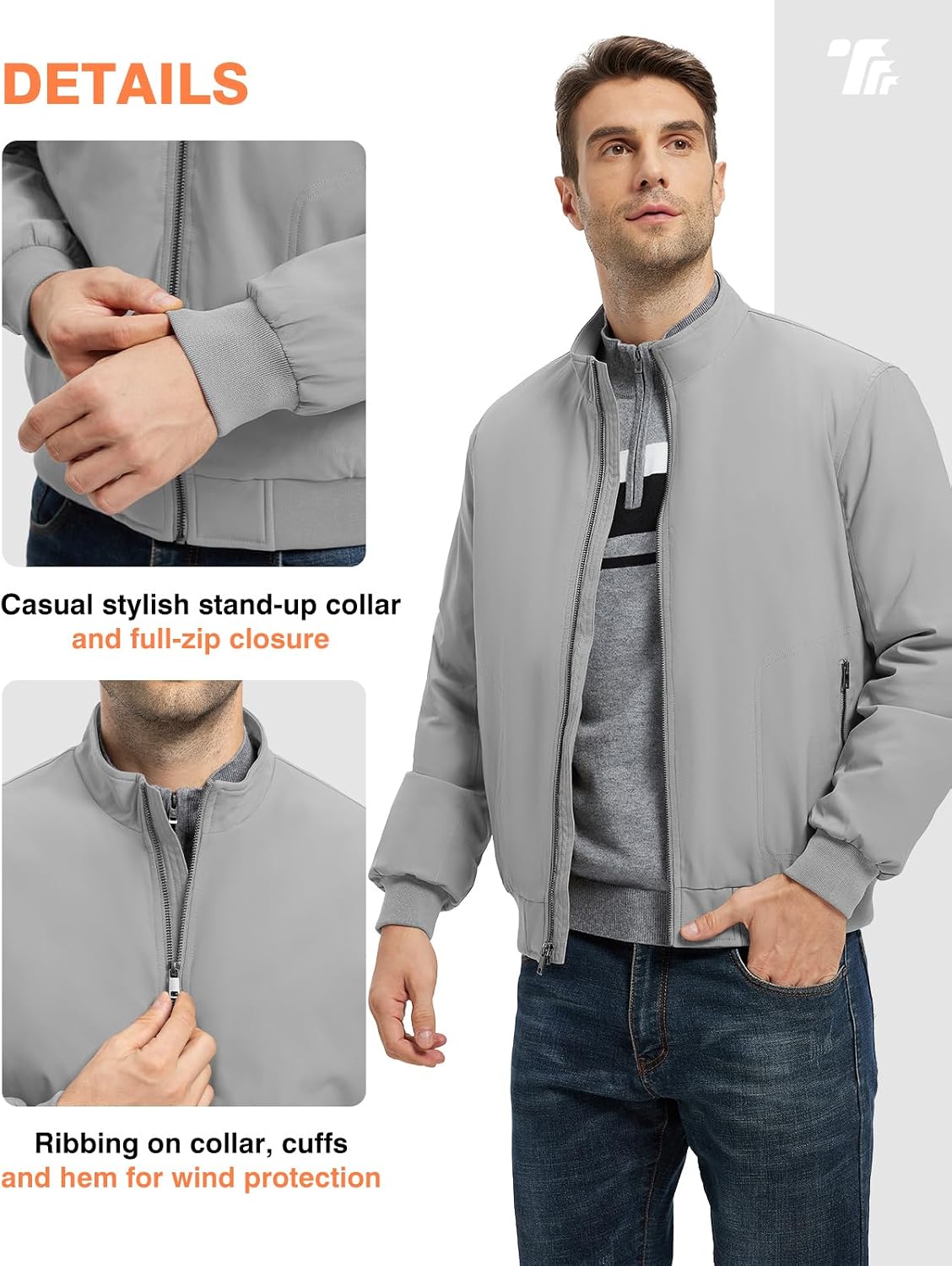 TBMPOY Men's Winter Jackets Bomber Padded Casual Windbreaker Warm Fall Coat