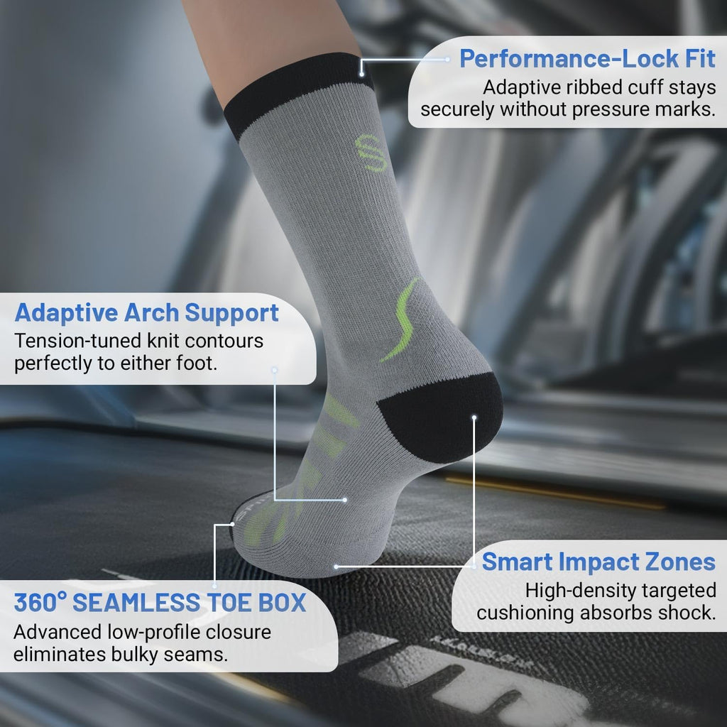 SPIRESNUG Moisture Wicking Crew Hiking Socks Women Men, 2-Pack