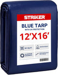 Striker Blue Tarp, Waterproof, UV Resistent, Covers 181 Sq. Ft 12' X 16'