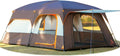 KTT Extra Large Tent 8-10-12-14 Person(A),Family Cabin Tents,2 Rooms,3 Doors and 3 Windows with Mesh,Straight Wall,Waterproof,Double Layer,Big Tent for Outdoor,Picnic,Camping,Family Gathering