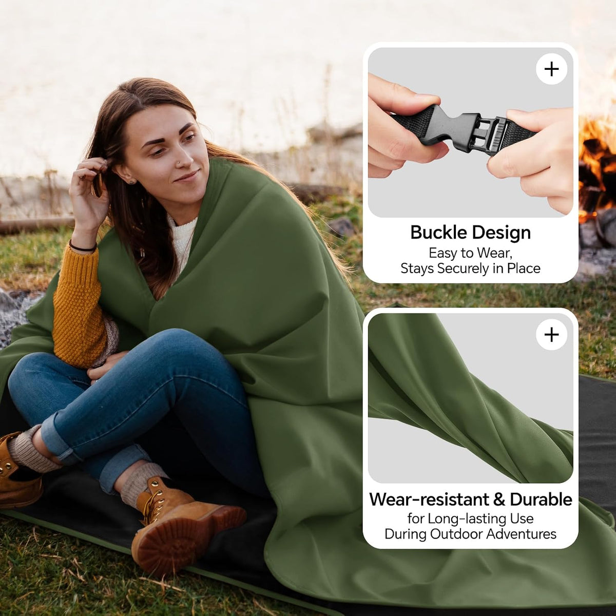 BEDELITE Waterproof Packable Lightweight Camping Blanket
