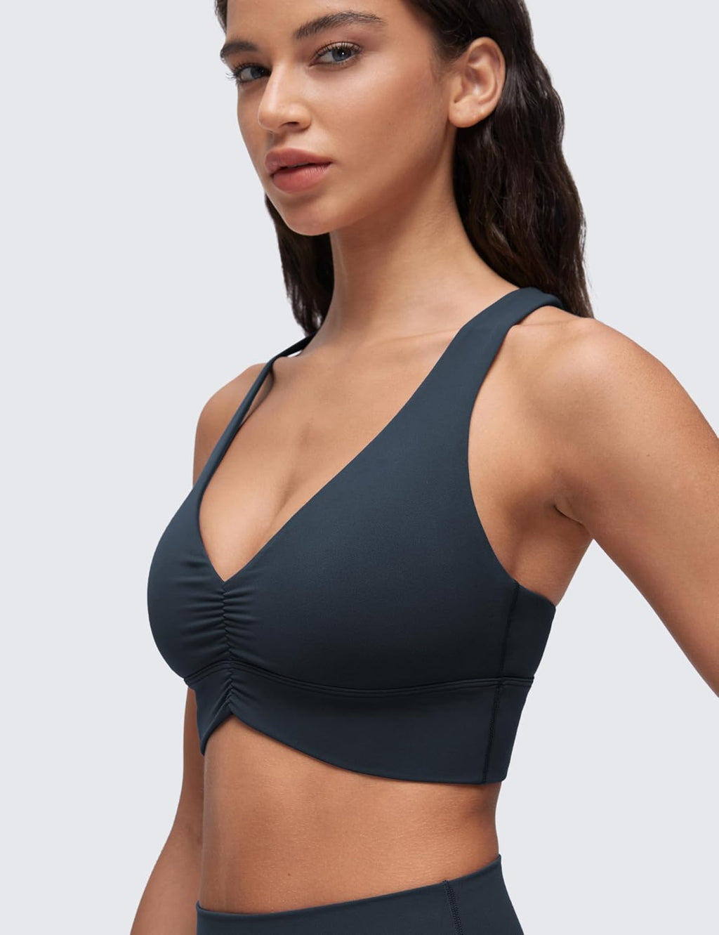 CRZ YOGA Butterluxe Ruched V Neck Sports Bra
