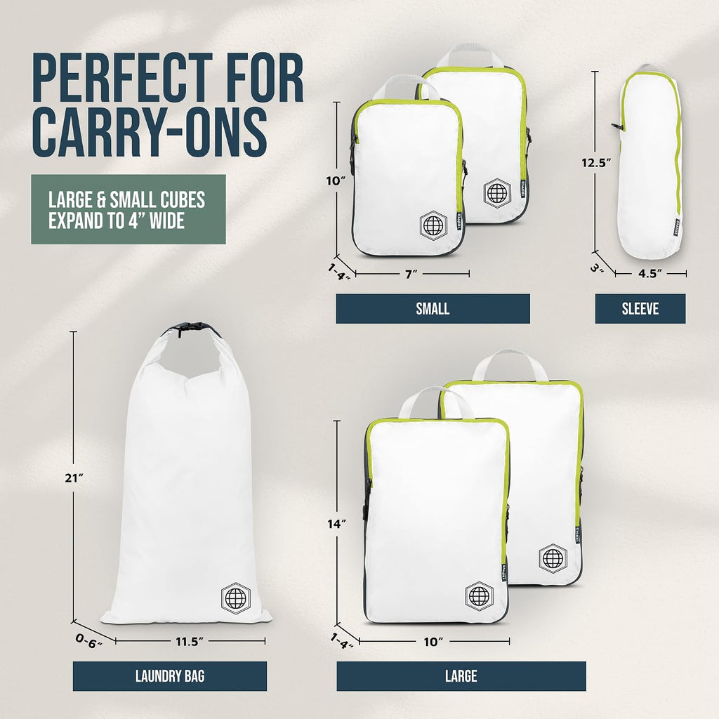 TRIPPED Travel Gear Compression Packing Cubes for Carry-On Travel 6-Pack