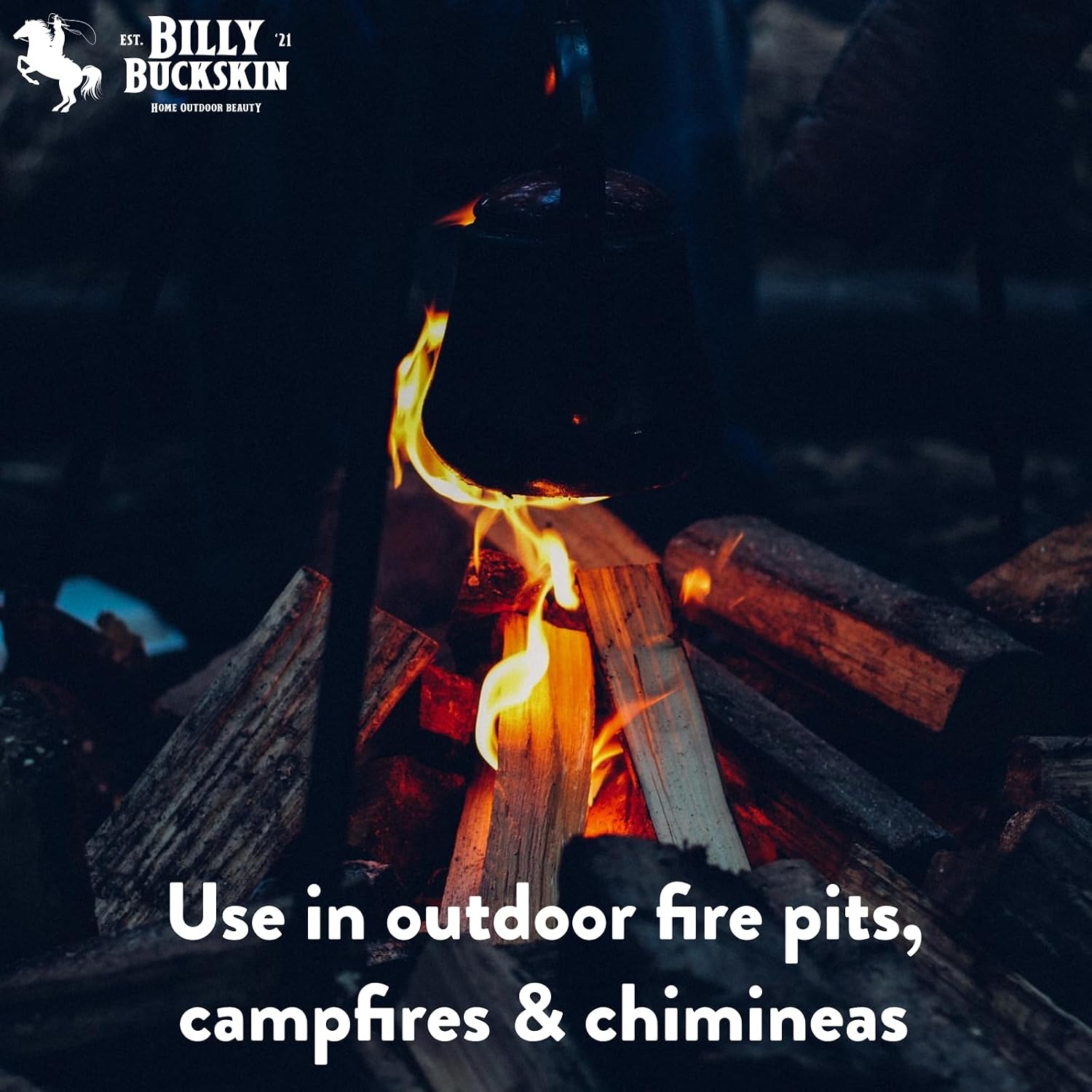Billy Buckskin 18 LB Juniper Firewood Bundle – Aromatic & Seasoned Wood Logs with Fatwood Starter Sticks for Fire Pit, Campfire, Fireplace, Wood Stoves and Outdoor Grilling