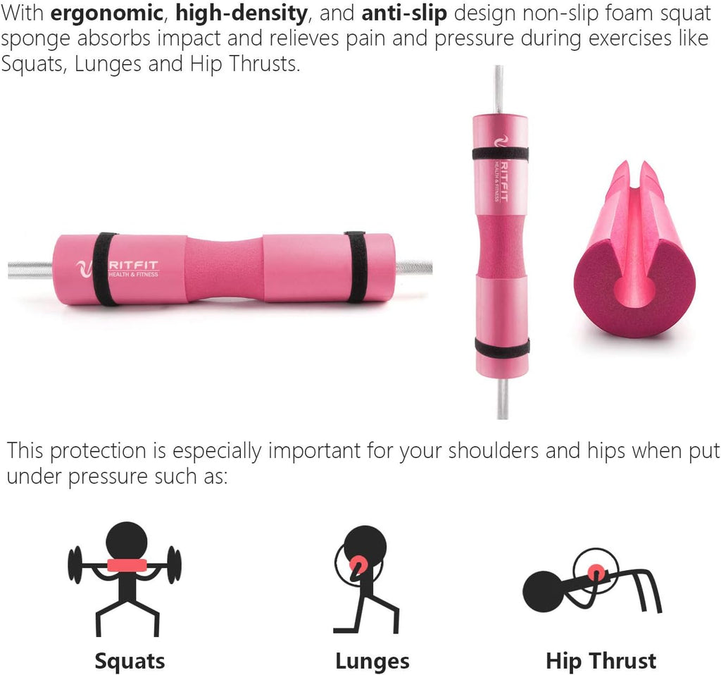 RitFit 7PCS Barbell Squat Pad Set, Hip Thrust & Lunges