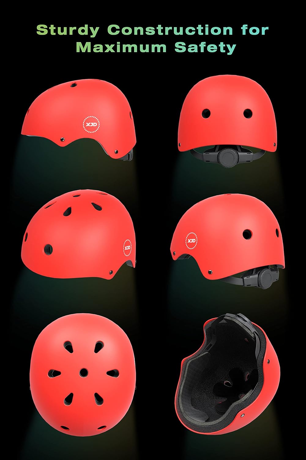 XJD Kids Bike Helmet Set for 3-5-8-14 Years, Knee Elbow Pads Wrist Guards