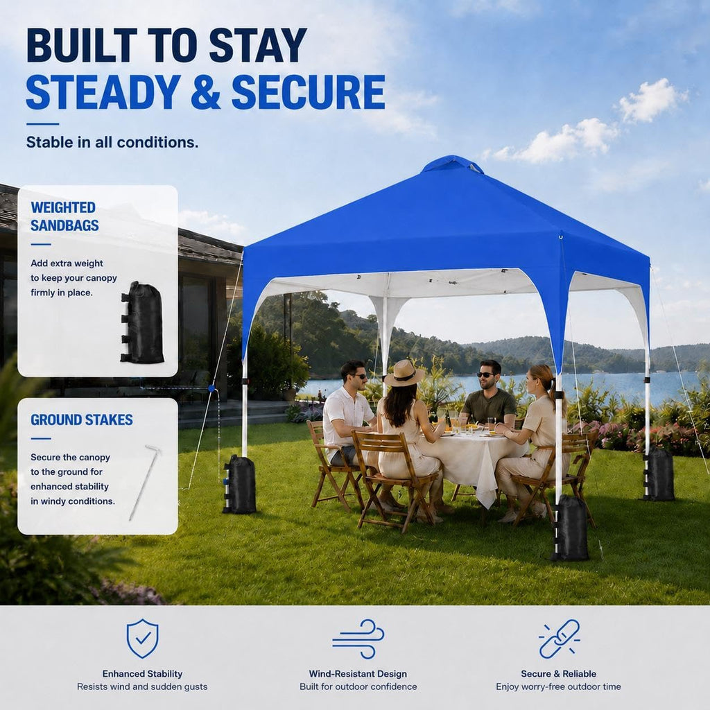 Yaheetech 10x10 Pop Up Canopy Tent for Outdoor Events, Blue