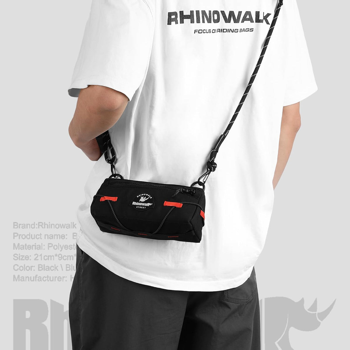 Rhinowalk Bike Handlebar Bag Bicycle Front Bag Storage Small Pouch with Shoulder Strap for Urban Cycling