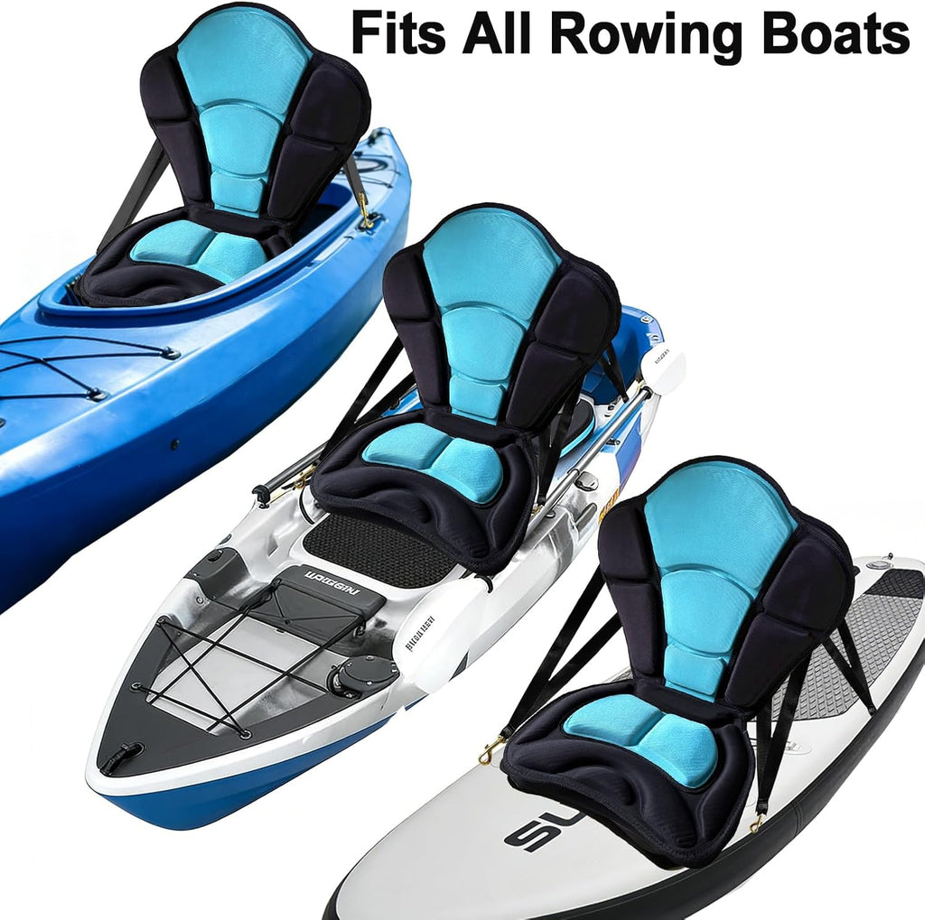 1.97" Extra Thick Kayak Seat with Back Support,Paddle Board Seat Fishing Boat Cushion for Sit on Top Kayak Canoe,Thickened Molded Foam with Adjustable Strap