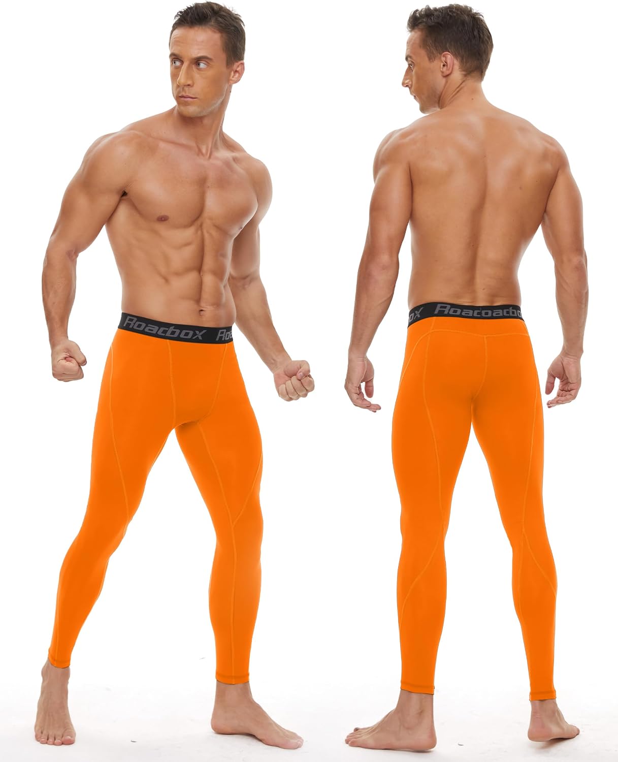 Roadbox 3 Pack Compression Pants Men, Performance Running Workout Leggings