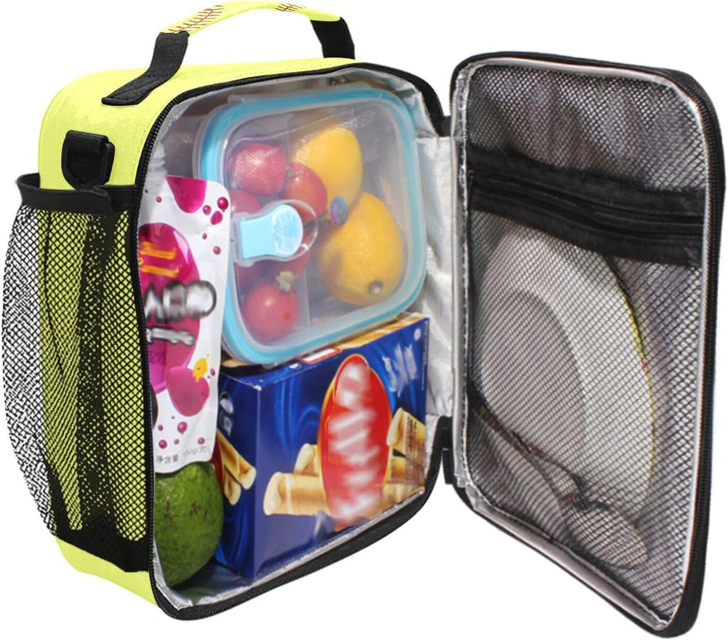 Softball Texture Lunch Box Insulated Lunch Bag Cooler Tote Bag