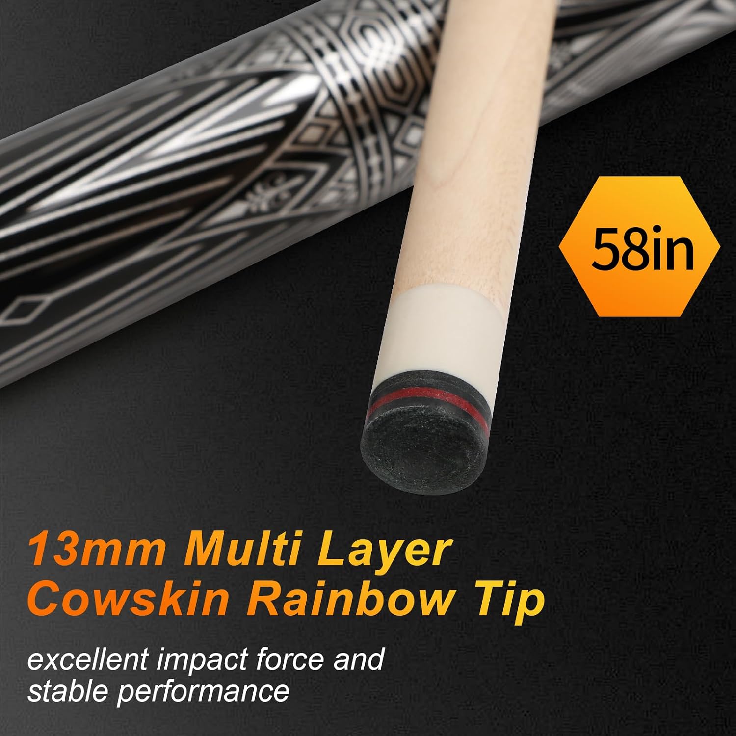 IIQ Pool Cues Stick, Pool Cue Stick Sets of 4/3/1 Cue Sticks 58 inch Pool Cues Adult Canadian Maple Wood Billiard Stick