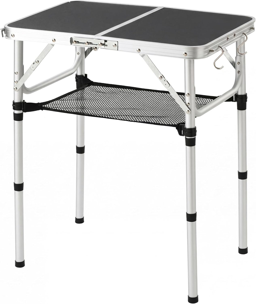 Folding Table Small, 24''L x16''W Camp Aluminum Table, Lightweight Portable