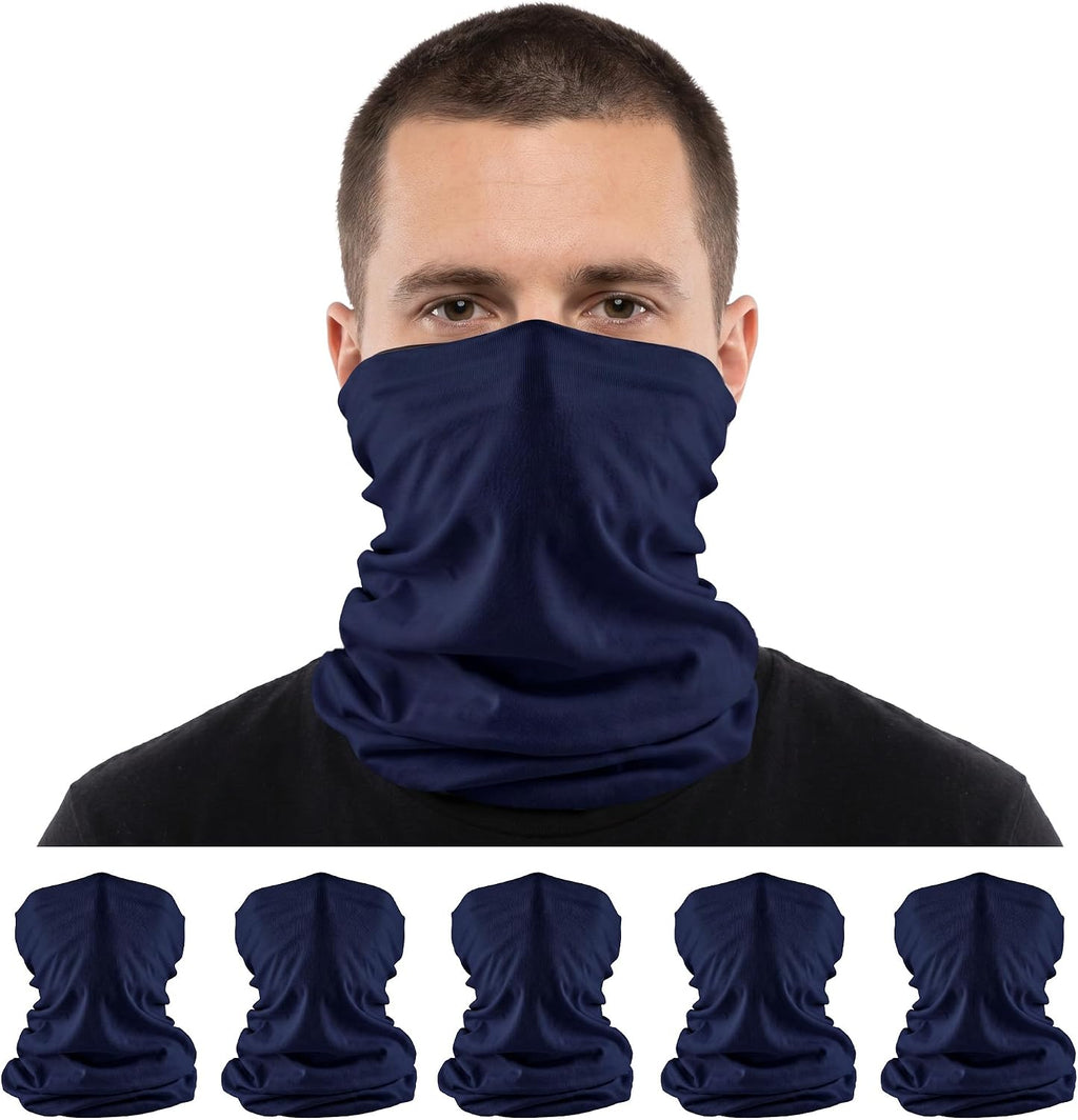 S A Soul of Adventure 5-Pack UV Face Shield | UV 30+ Multipurpose Neck Gaiter Balaclava for Adults | Multiple Color Packs