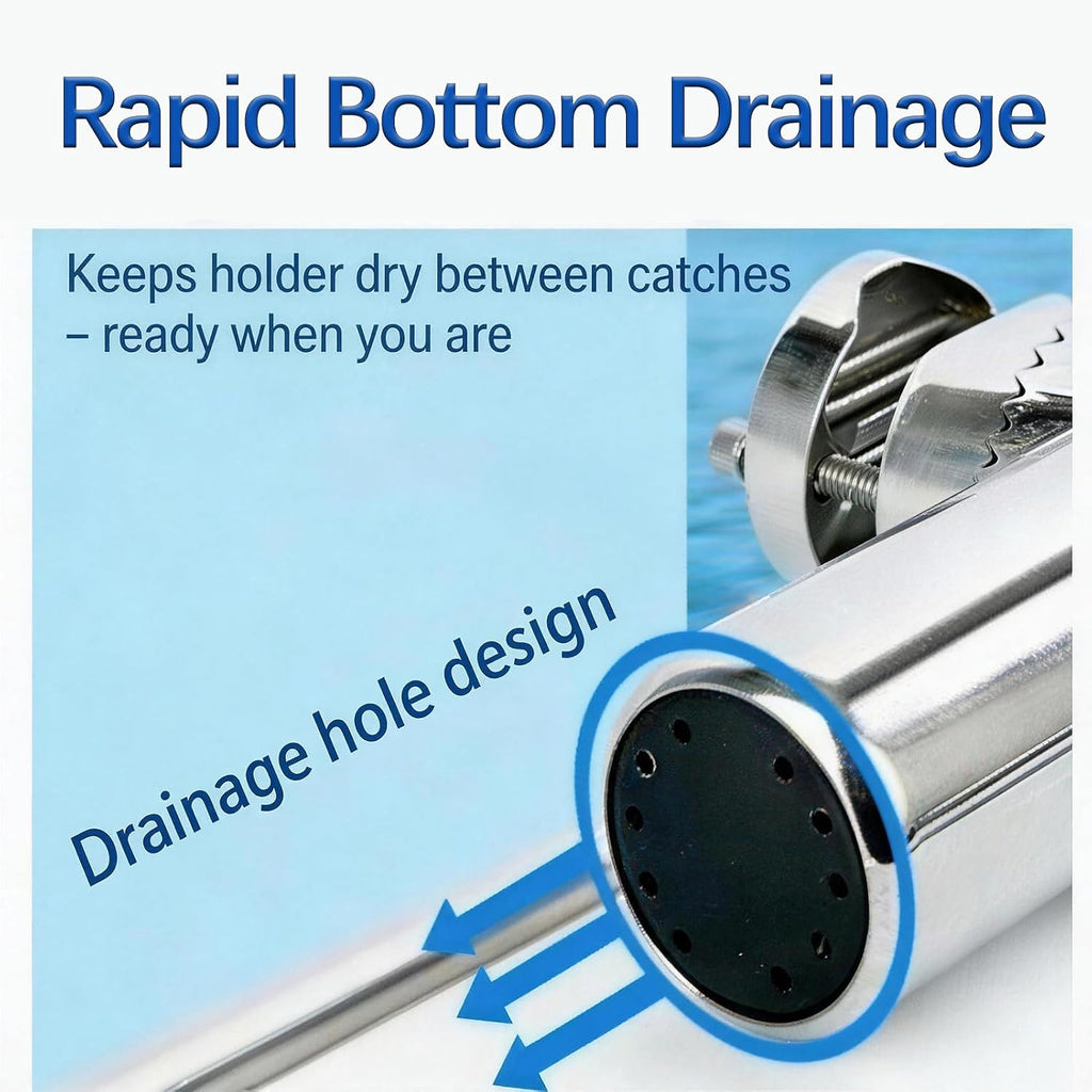 Stainless Clamp on Fishing Rod Holder (Rail 0.7" - 2")