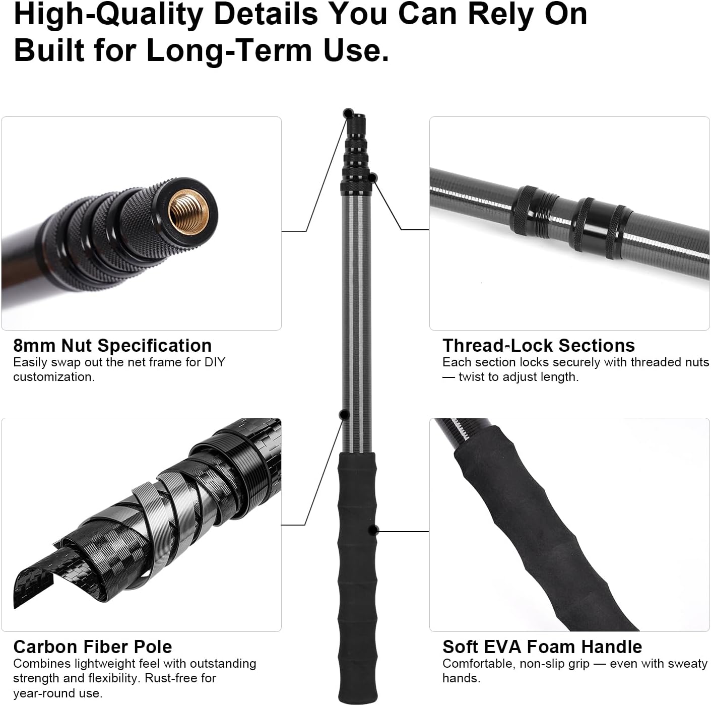 DOBEN Butterfly Net with Carbon Fiber Telescopic Pole, 28"~71" Adjustable