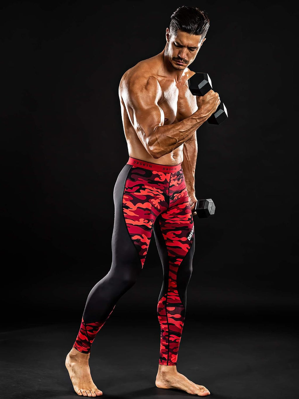 DRSKIN Men’s Compression Pants (5/4/3 Pack) Quick Dry Tights Leggings Sports Baselayer Running Gym Workout