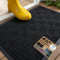 GORILLA GRIP WeatherMAX Door Mat, Indoor Outdoor Use, 29x17, Black Maze