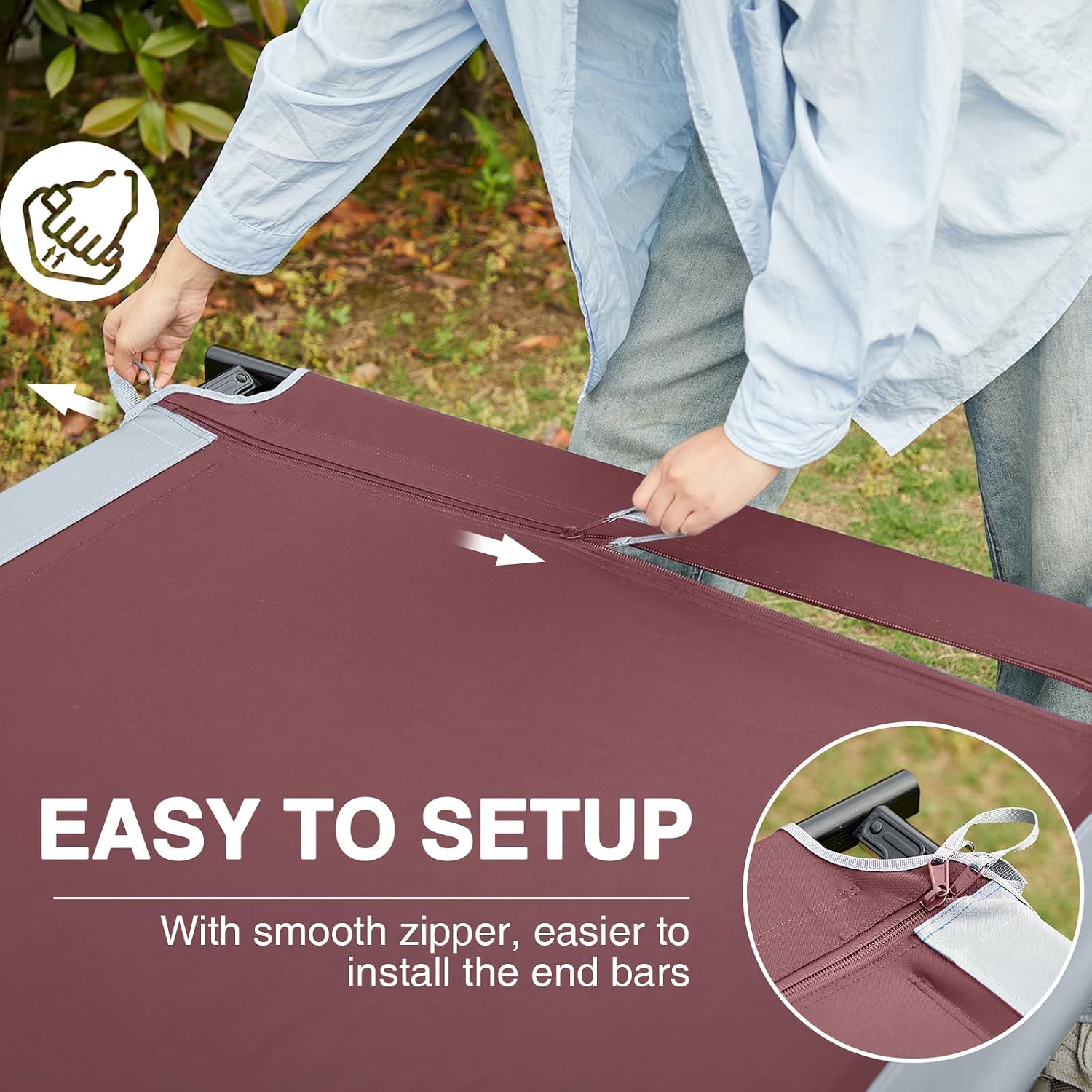 EVER ADVANCED Extra Wide Camping Cot for Adults Oversized XXL Sleeping Cots Folding Cot Bed with Carry Bag, 84.3" L x 41.9" W, Support to 550 lbs