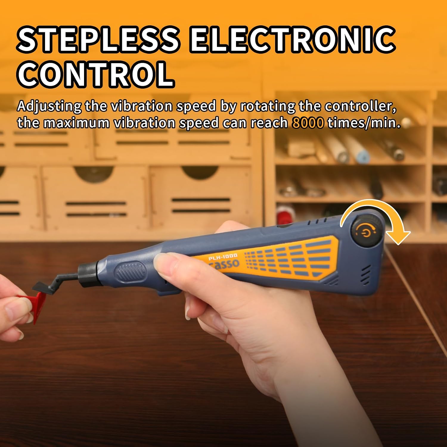 Cordless Pen Sander, Variable Speed and USB Charging with LED Light, Multi-Purpose Power Tool for Sanding, Polishing, Finishing, DIY Crafts, Blue
