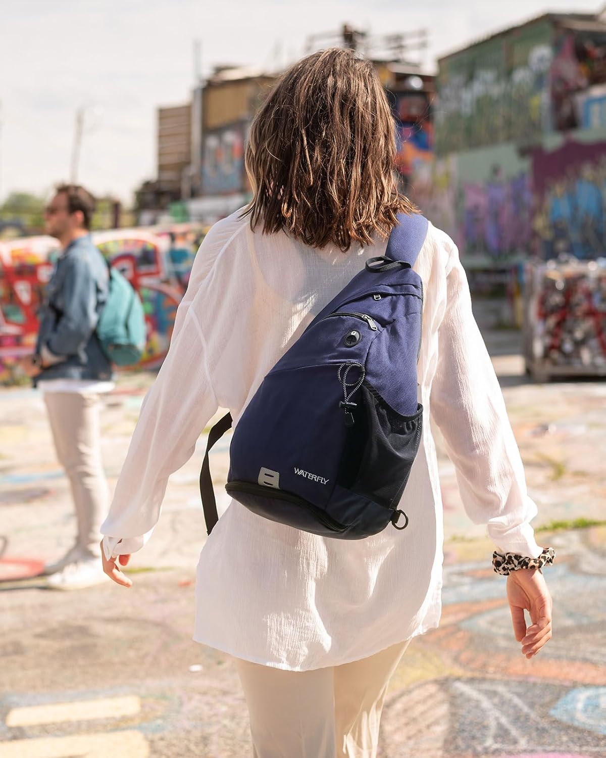WATERFLY Large Sling Bag Crossbody Backpack Chest Pack for Men Women