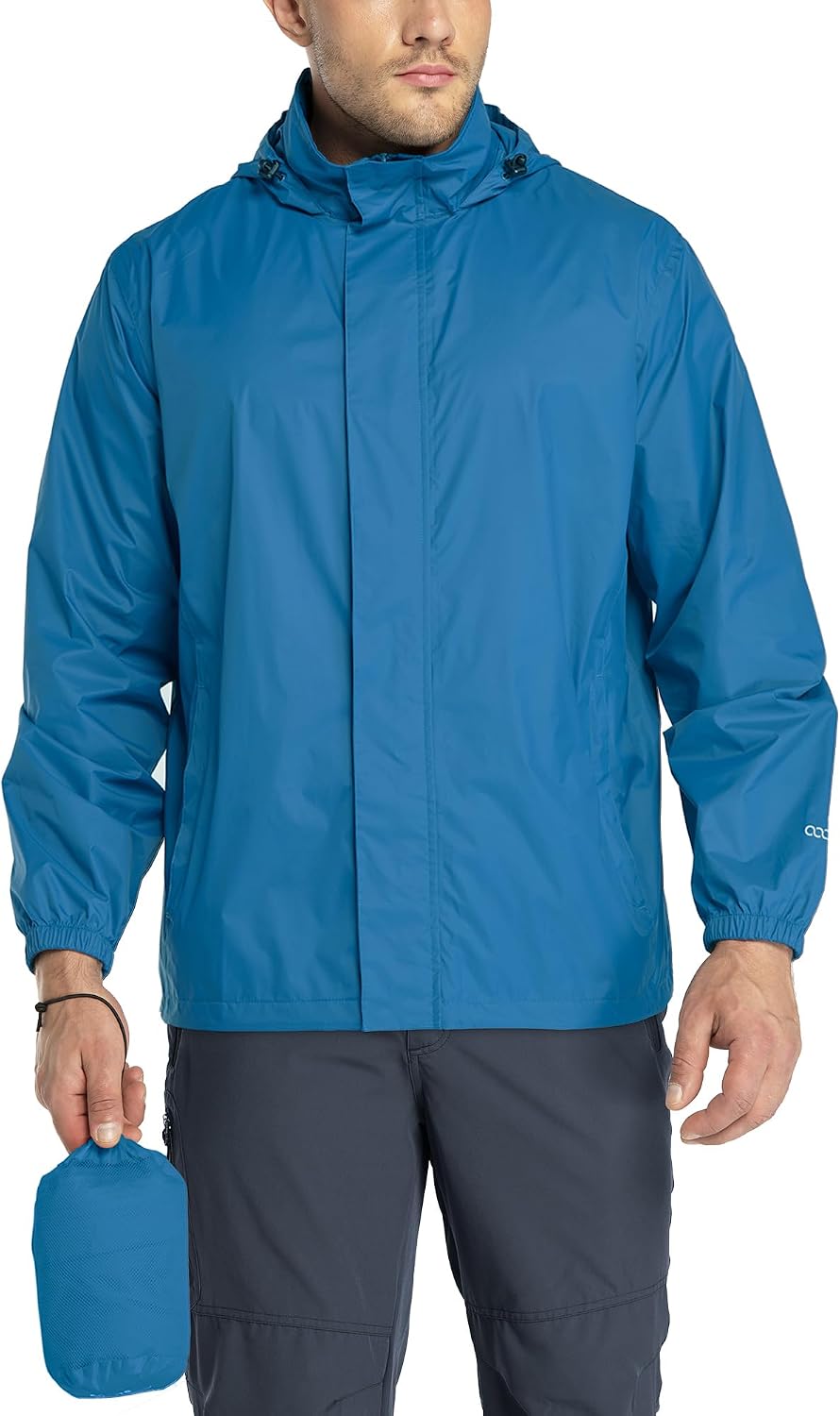 33,000ft Men's Packable Rain Jacket Lightweight Waterproof Golf Raincoat