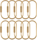 10 Pcs Gold Solid Brass Carabiner Keychain Clip - Brass Key Ring