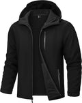 TACVASEN Mens Hooded Fleece Lined Waterproof Softshell Jacket Lightweight