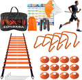 Sunbaba Agility Ladder Speed Training Equipment Set with 20ft Agility Ladder,4 Hurdles,12 Cones,Jump Rope,Running Parachute-Ideal Training Equipment for Youth Adults in Soccer Football Basketball