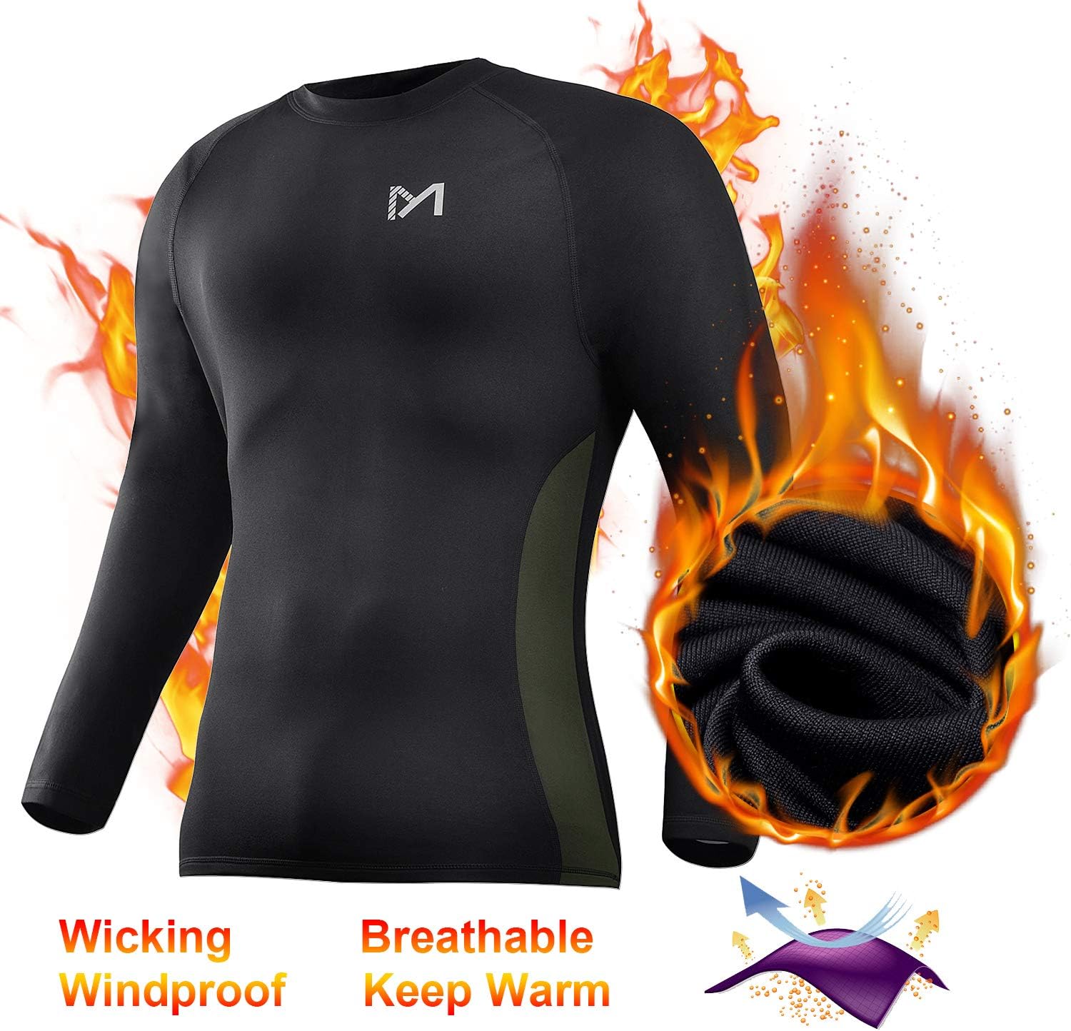 MEETYOO mens Men's Thermal Underwear Set Sport Long Johns Base Layer
